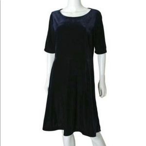 2 for $30 Lands End Blue Velour Dress L(14-16)